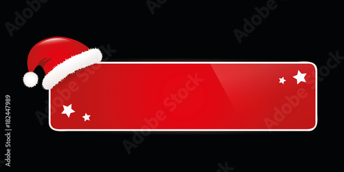 rotes banner mit weihnachtsmütze