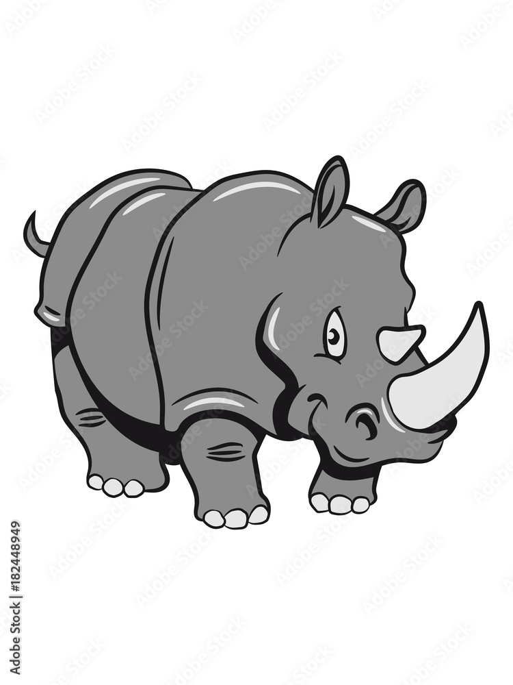 Fototapeta premium nashorn süss lustig niedlich