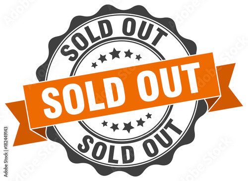 sold out stamp. sign. seal