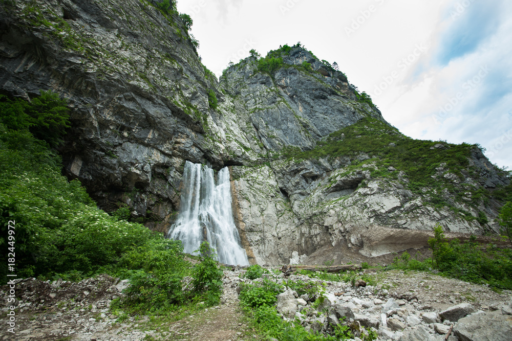 Gegsky waterfall in the forest