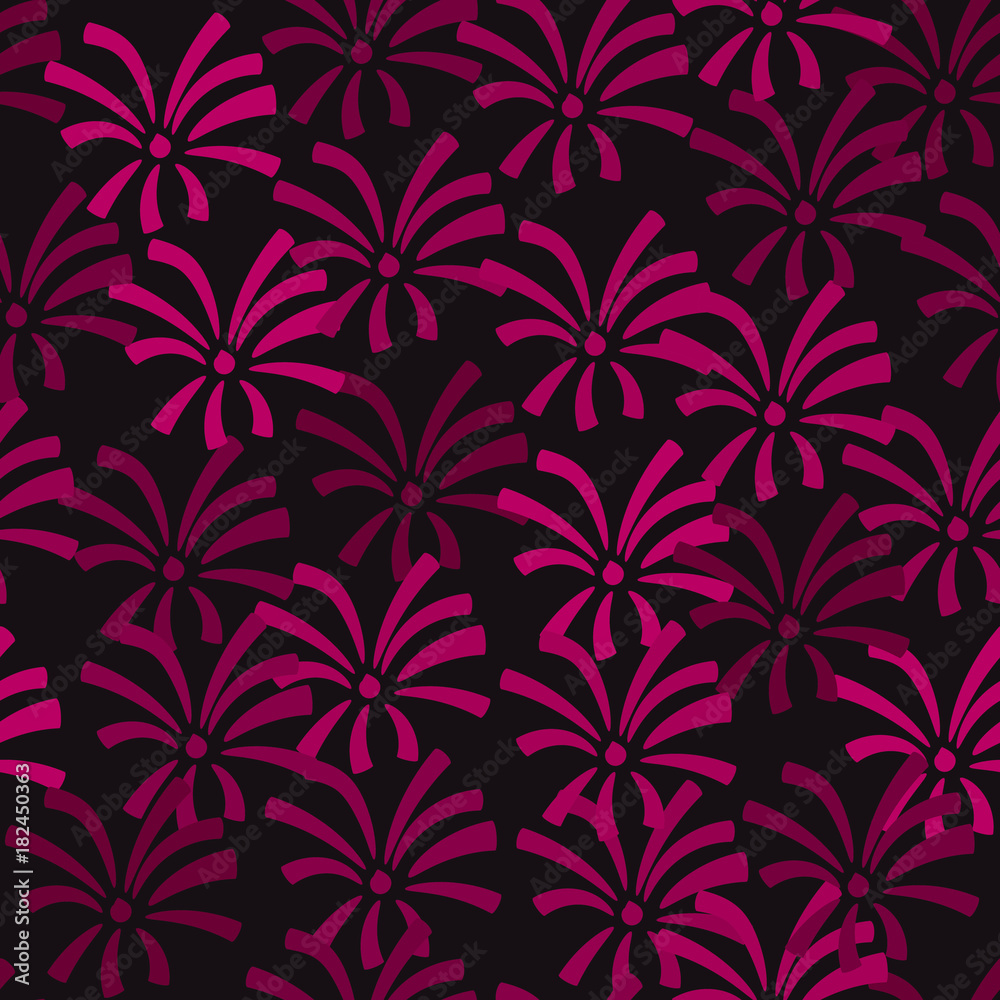 Seamless flower pattern vector design abstract background art also looking like fireworks in sky Seamless flower pattern vector design abstract background art also looking like fireworks in sky