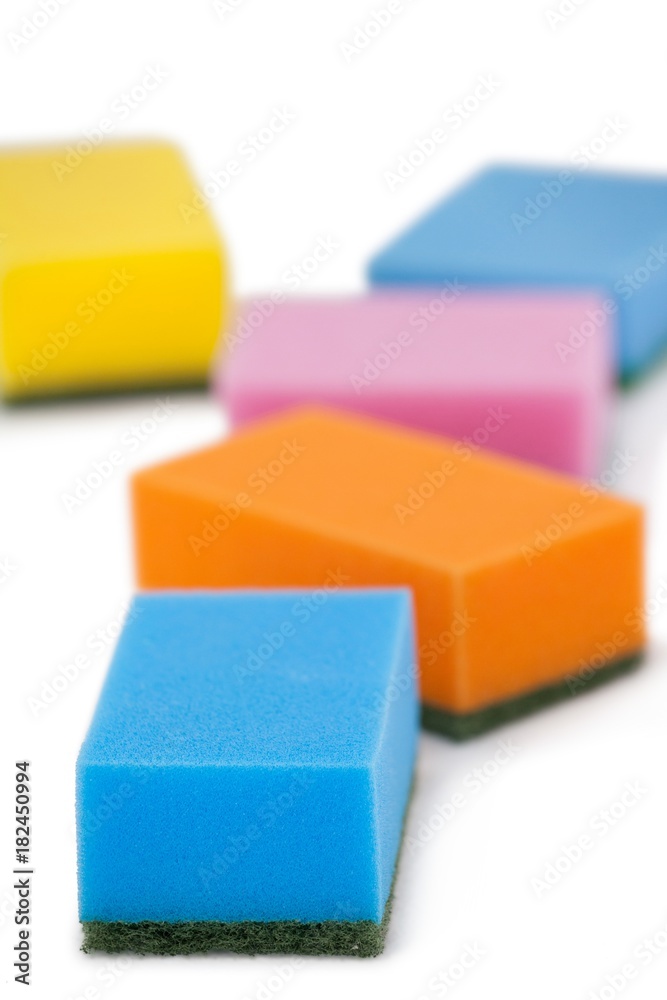 Scouring pads on white background Scouring pads on white background