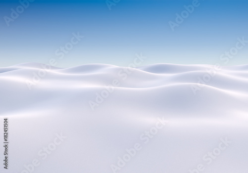 White Snow Hills Landscape