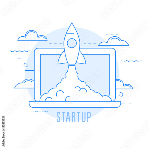 Launching sturtup - rocket launch of new business photo