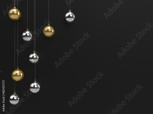 Chrome and Gold Christmas Decoration Balls