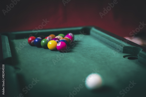 Billiard layers on a green background