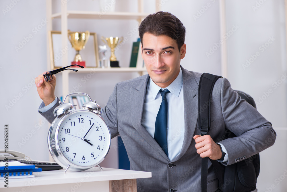 Young businessman rushing to sports gym during break Young businessman rushing to sports gym during break