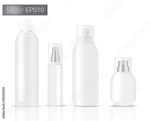 White Bottles Spray Set Illustration