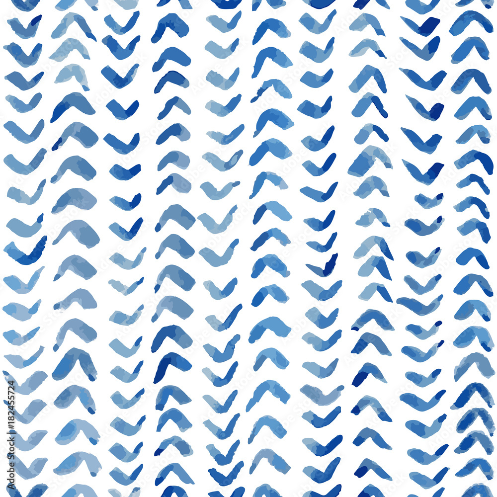 Obraz Niebieski atrament teksturowanej tło. Bezszwowy wektor wzór