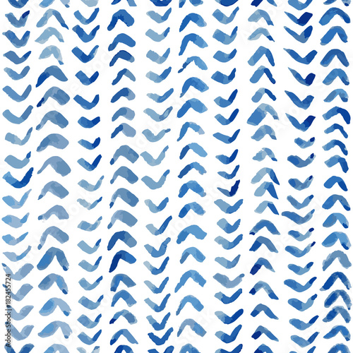 Obraz na płótnie Blue ink textured background. Seamless vector pattern