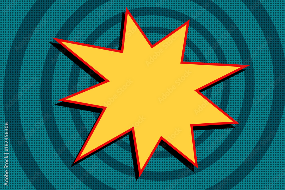 yellow cartoon explosion on a blue background yellow cartoon explosion on a blue background