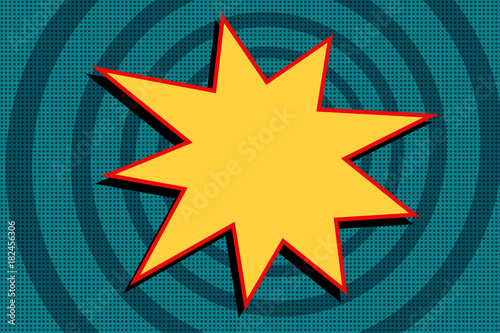 yellow cartoon explosion on a blue background
