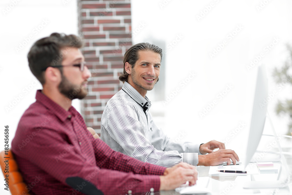 two employees work in the office two employees work in the office