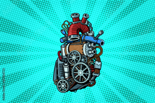Steampunk heart motor