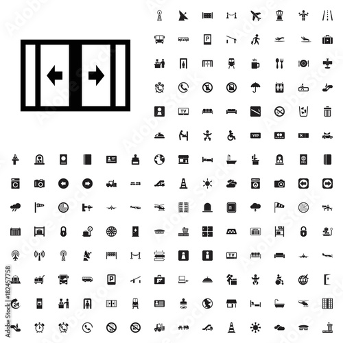 Sliding doors icon illustration. airport icons set for web and mobile.