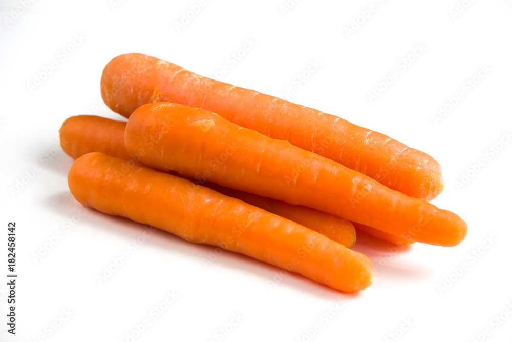 No photoshoped 100% natural eco carrots isolated on white No photoshoped 100% natural eco carrots isolated on white