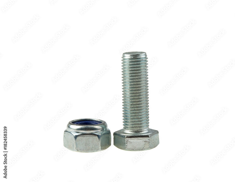 bolt and nut isolated on white background bolt and nut isolated on white background