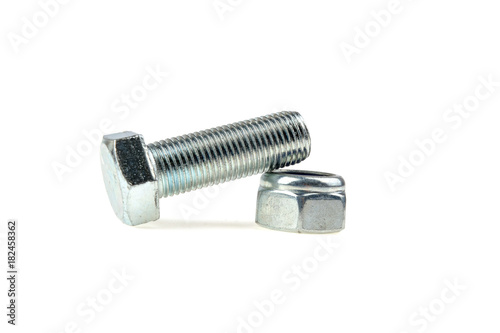 bolt and nut isolated on white background