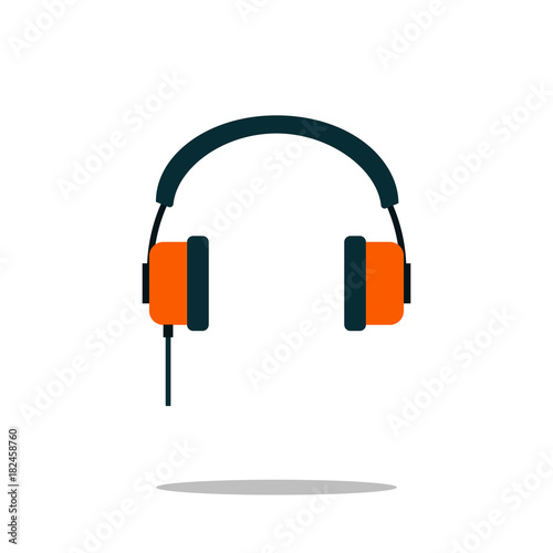 Headphone icon, audio device symbol, trendy sign. Flat design, vector illustration EPS10