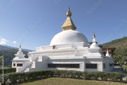 Nuns working on the Wolakha Chorten nunnery in Punakha, Bhutan