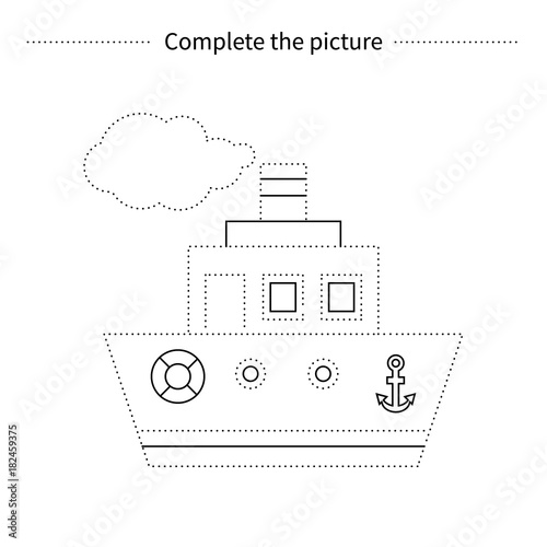 Complete the picture of ship.