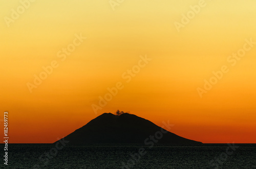 Volcano 'Stromboli' at sunset.