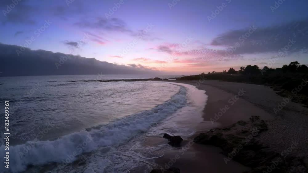 Sunset seascape aerial, California beach Sunset seascape aerial, California beach