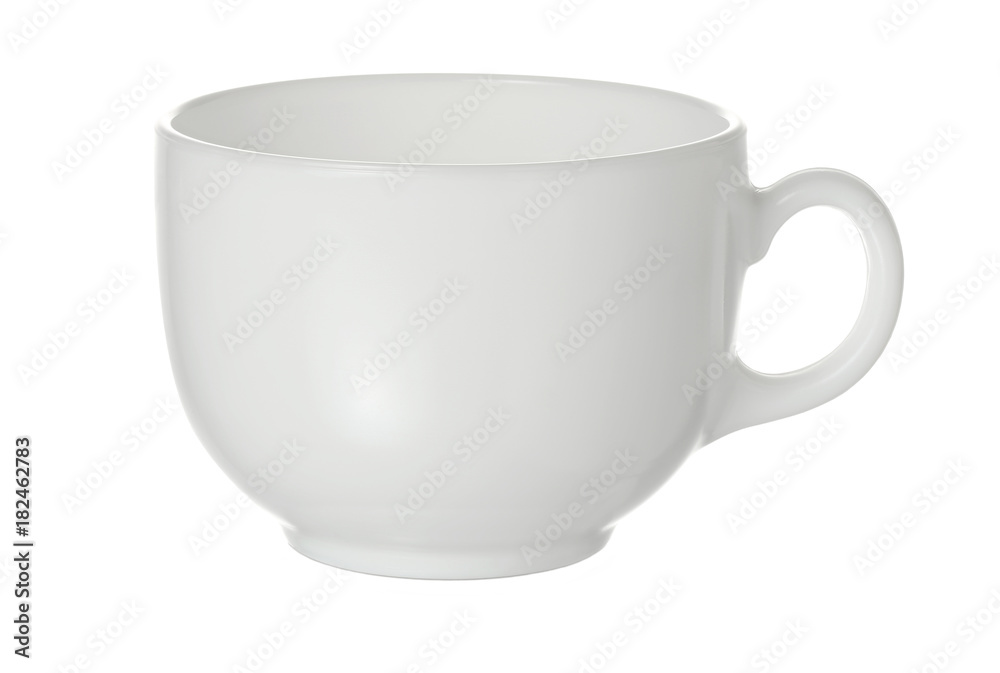 Empty white ceramic cup for tea or coffee, isolated on white background. Empty white ceramic cup for tea or coffee, isolated on white background.