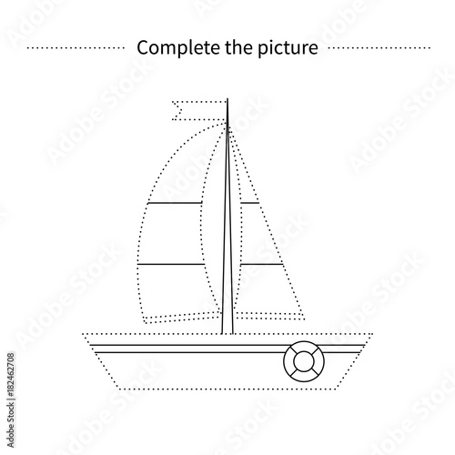Complete the picture of yacht.