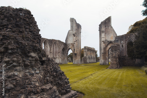 Ruins of destroyed abbey in England photo