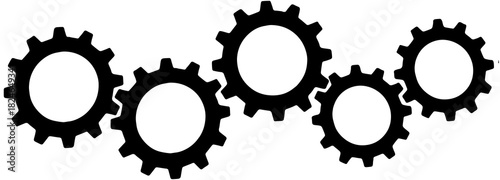 gears touching each other collaboration concept isolated on white background