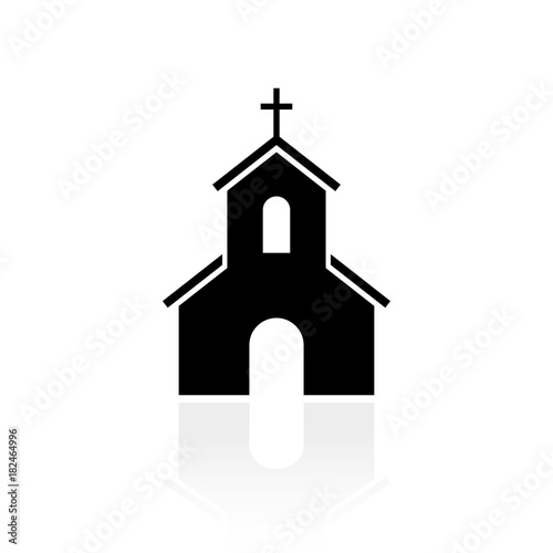 Church black silhouette vector sign