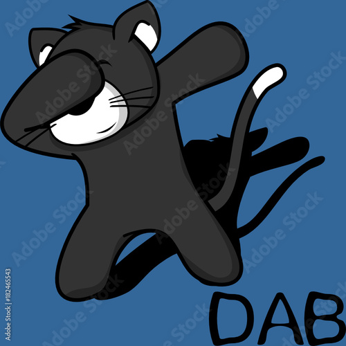 dab dabbing pose cat kid cartoon in vector format very easy to edit