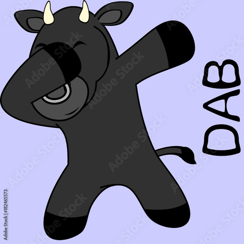 dab dabbing pose bull kid cartoon in vector format very easy to edit