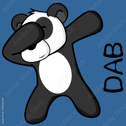 dab dabbing pose panda bear kid cartoon in vector format very easy to edit