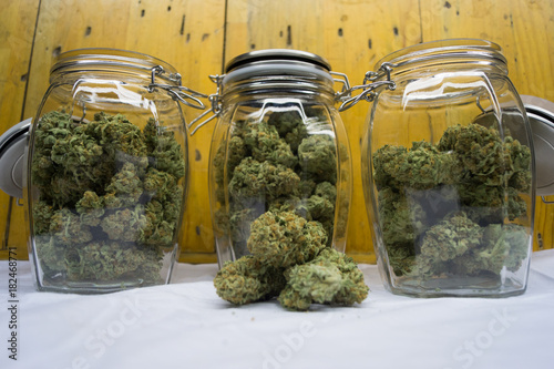 Cannabis flowers in Jar 1