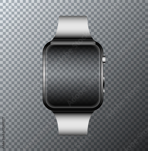 Vector modern smartwatch icon on transparent background.