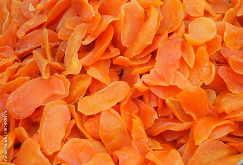 Dried mango. Food background