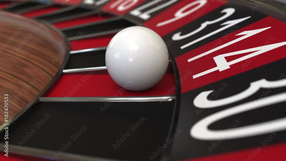 Casino roulette wheel ball hits 14 fourteen red Casino roulette wheel ball hits 14 fourteen red