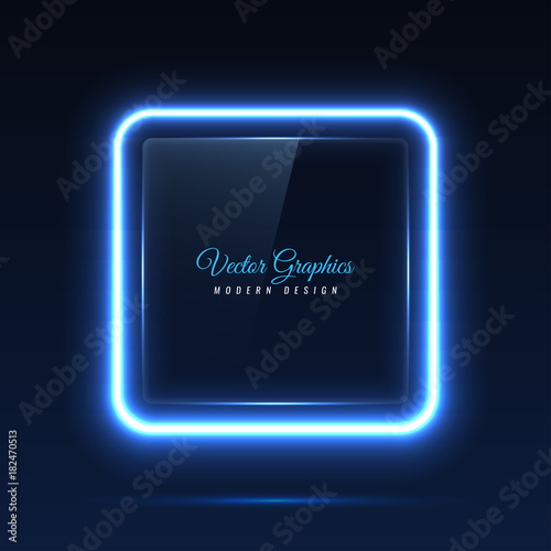 Glass banner. Transparent geometric shapes.