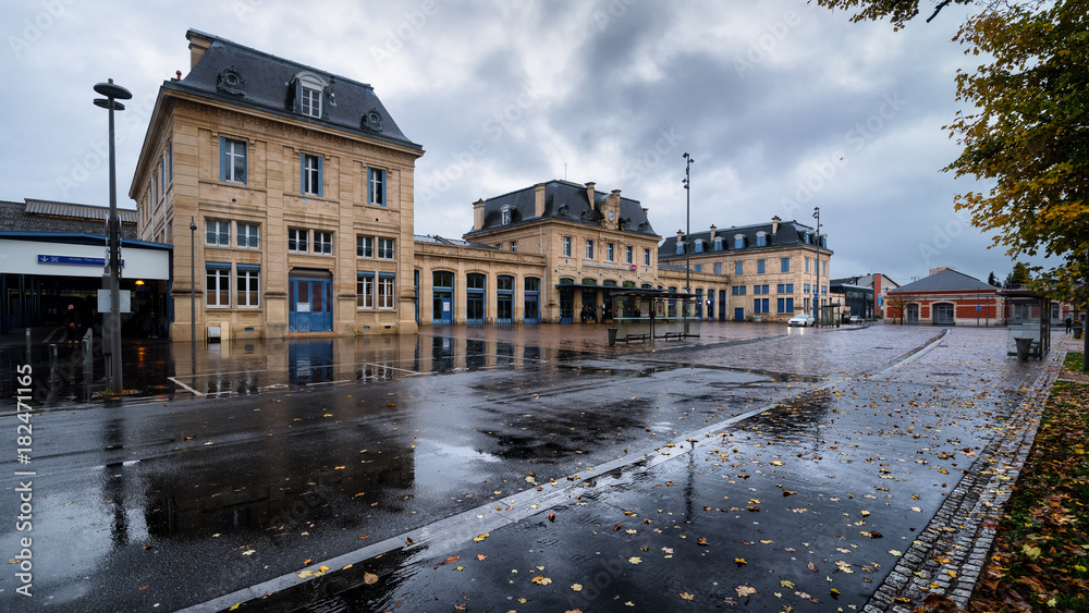 Central entrance of Charleville-Mezieres railway station, France