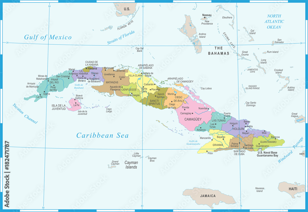 Cuba Map - Detailed Vector Illustration