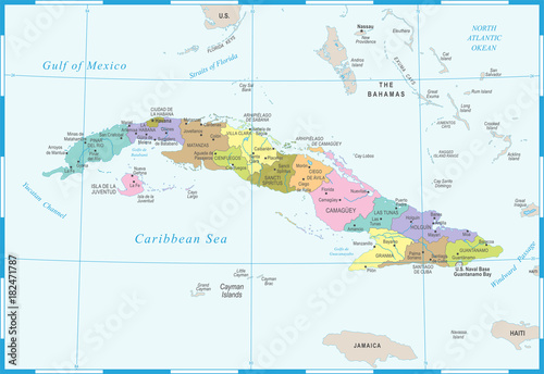 Cuba Map - Detailed Vector Illustration