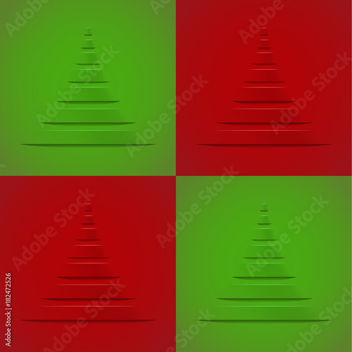Sfondo decorazione natalizio con albero di natale stilizzato