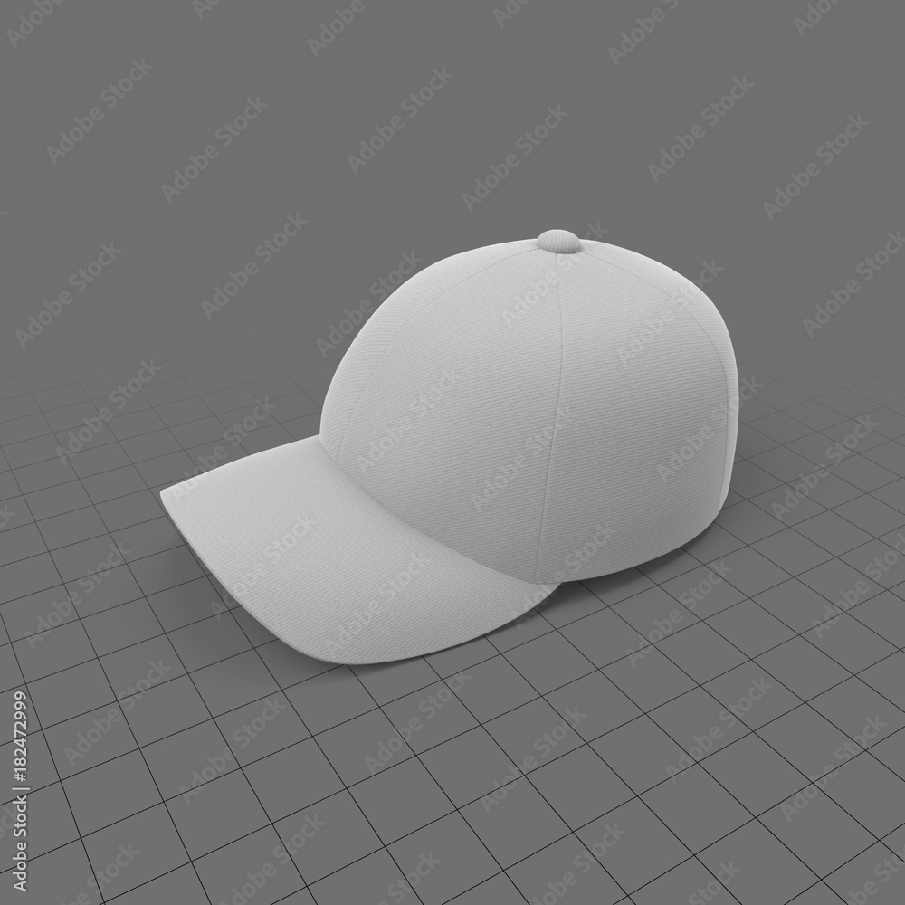 White baseball hat Stock 3D asset | Adobe Stock