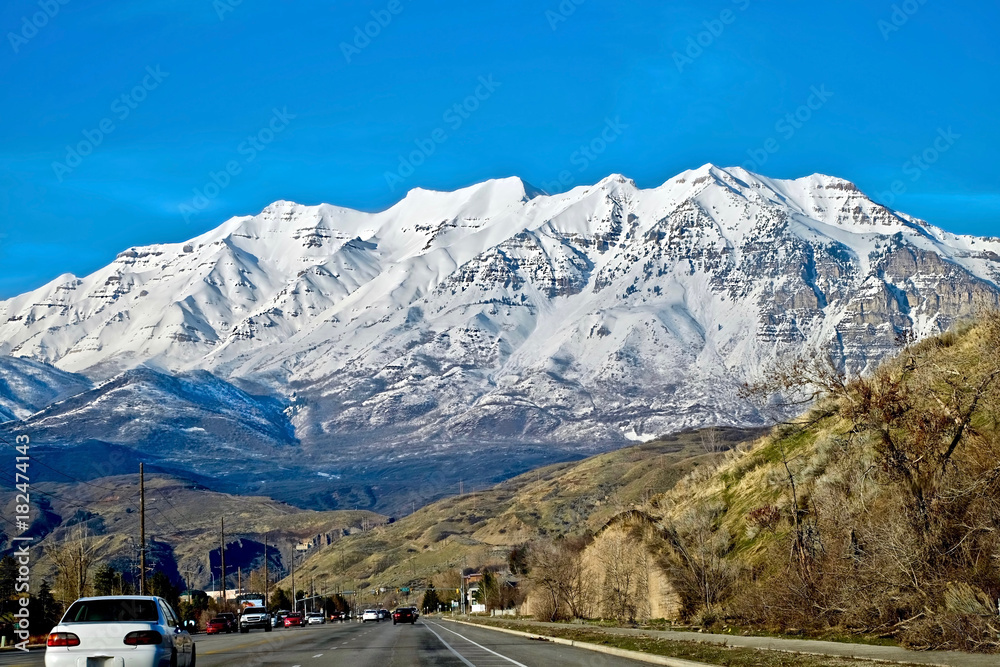 Salt Lake City road trip to Park City ski resort in winter. Utah. United States. Salt Lake City road trip to Park City ski resort in winter. Utah. United States.