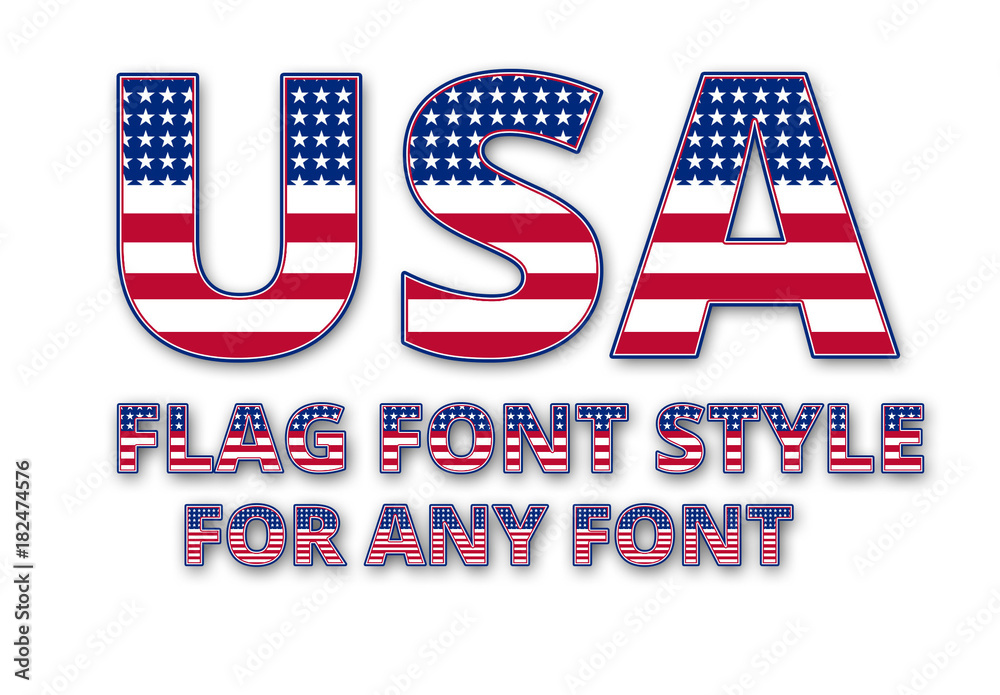 USA Flag Font Style Stock Template | Adobe Stock