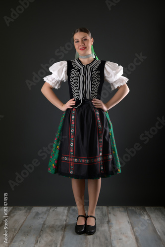 girl in folklore costume