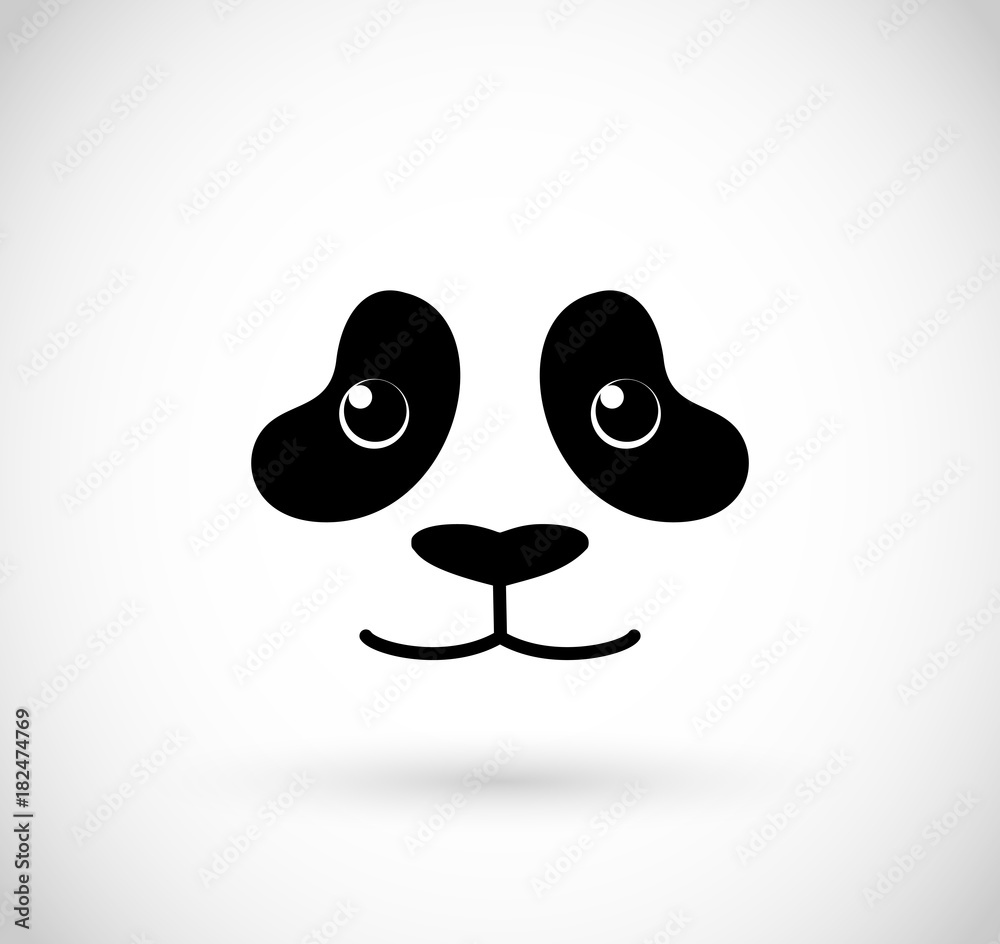 Obraz premium Panda face icon vector