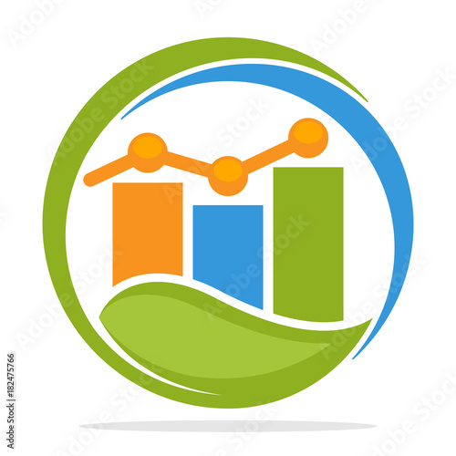 Icon logo with the concept of investment growth analysis, for business finance investment